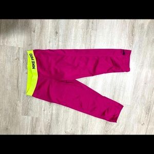 Pink Nike crop leggings